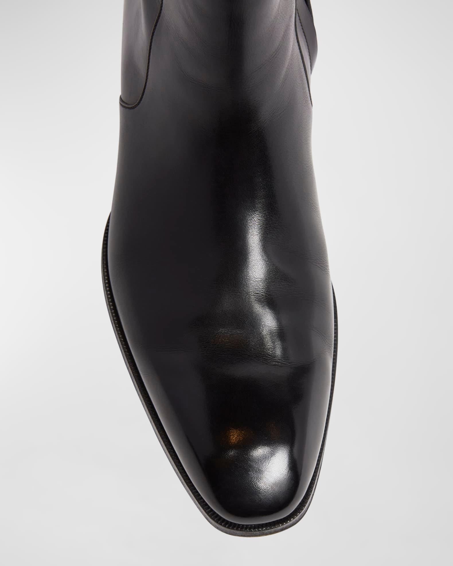 Men's Elkan Burnished Leather Zip Boots Product Image