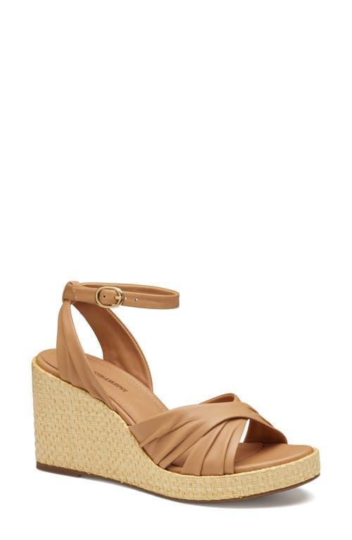 Johnston  Murphy Womens Marcia Leather Cross-Band Espadrille Platform Wedge Sandals Product Image