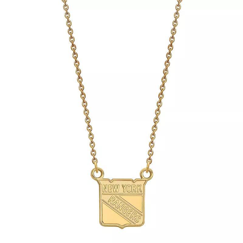LogoArt New York Rangers Sterling Silver Small Logo Pendant Necklace, Women's, Size: 18", Gold Tone Product Image