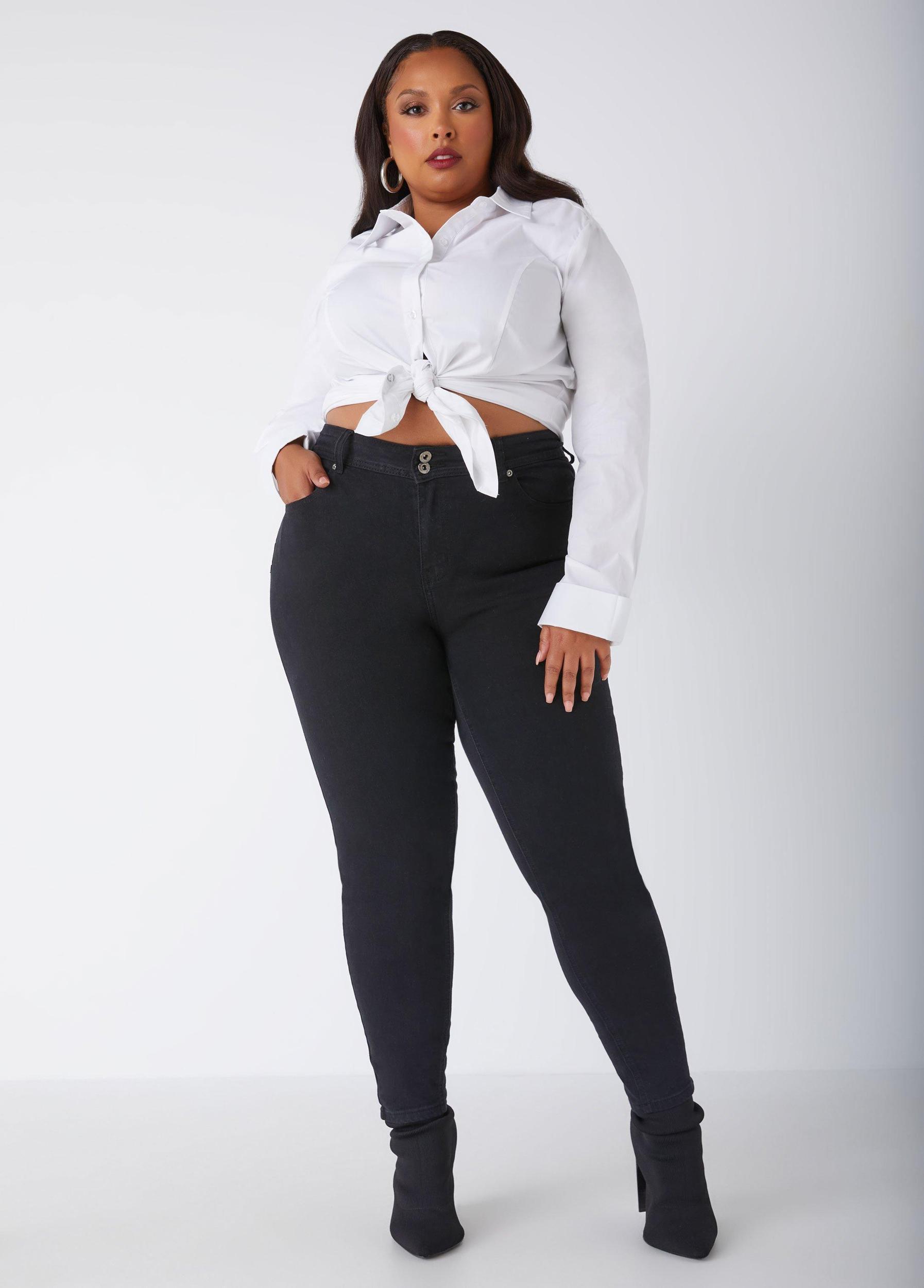 Plus Size Fearless High Waist Skinny Jeans Ashley Stewart Product Image