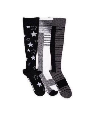 Muk Luks Womens 3 Pack Cotton Compression Knee-High Socks Product Image