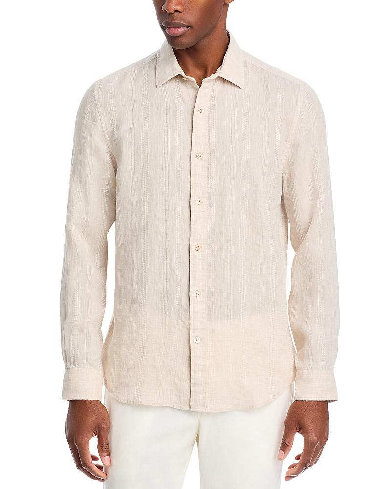 The Mens Store at Bloomingdales Tonal Stitch Standard Fit Linen Shirt - Exclusive Product Image