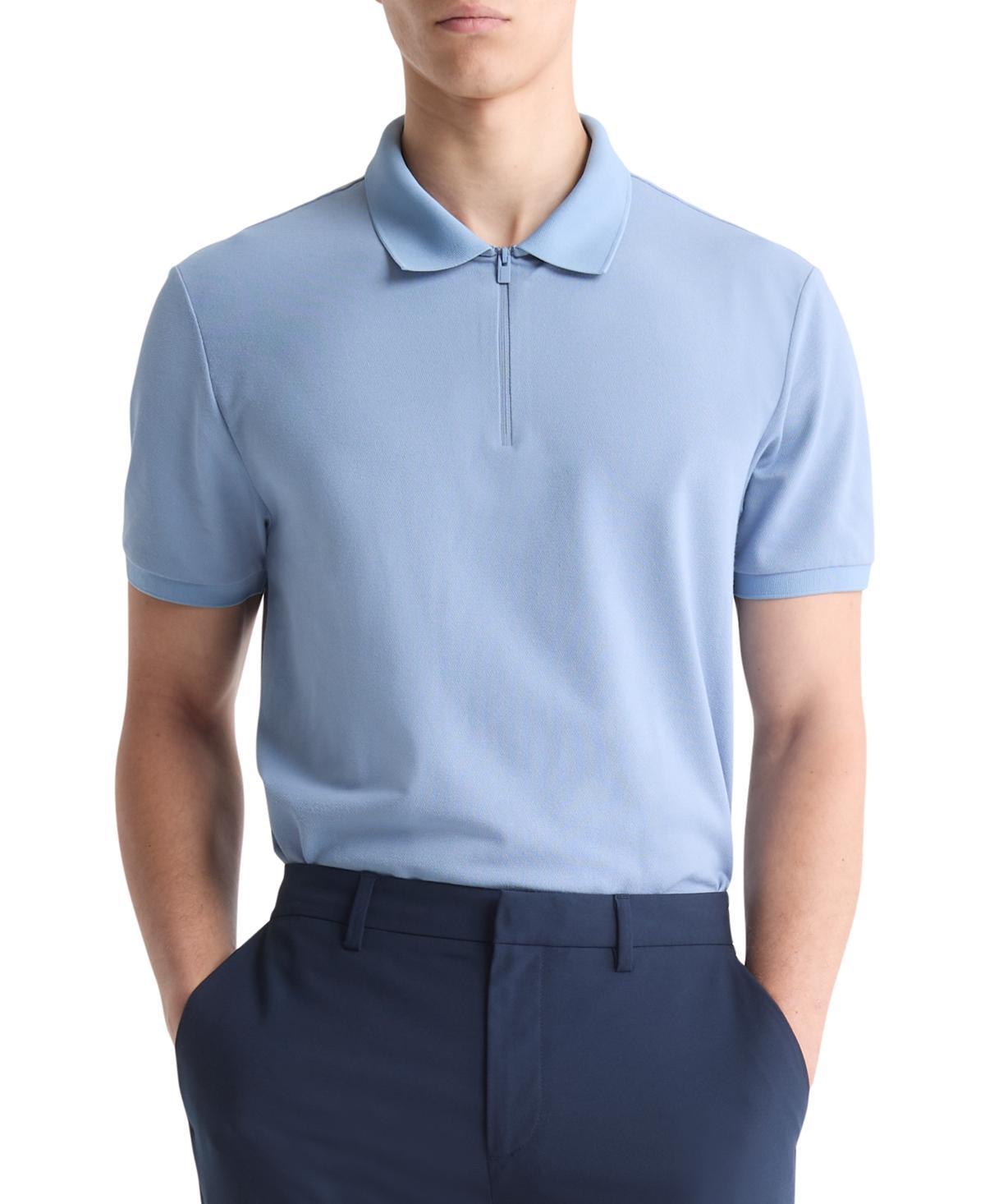 Calvin Klein Men's Tech Zip Polo Shirt - Blue - XS Product Image