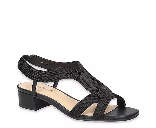 Easy Street Festival Block Heel Women's Woven Sandals, Size: 6 XW, White Woven Product Image