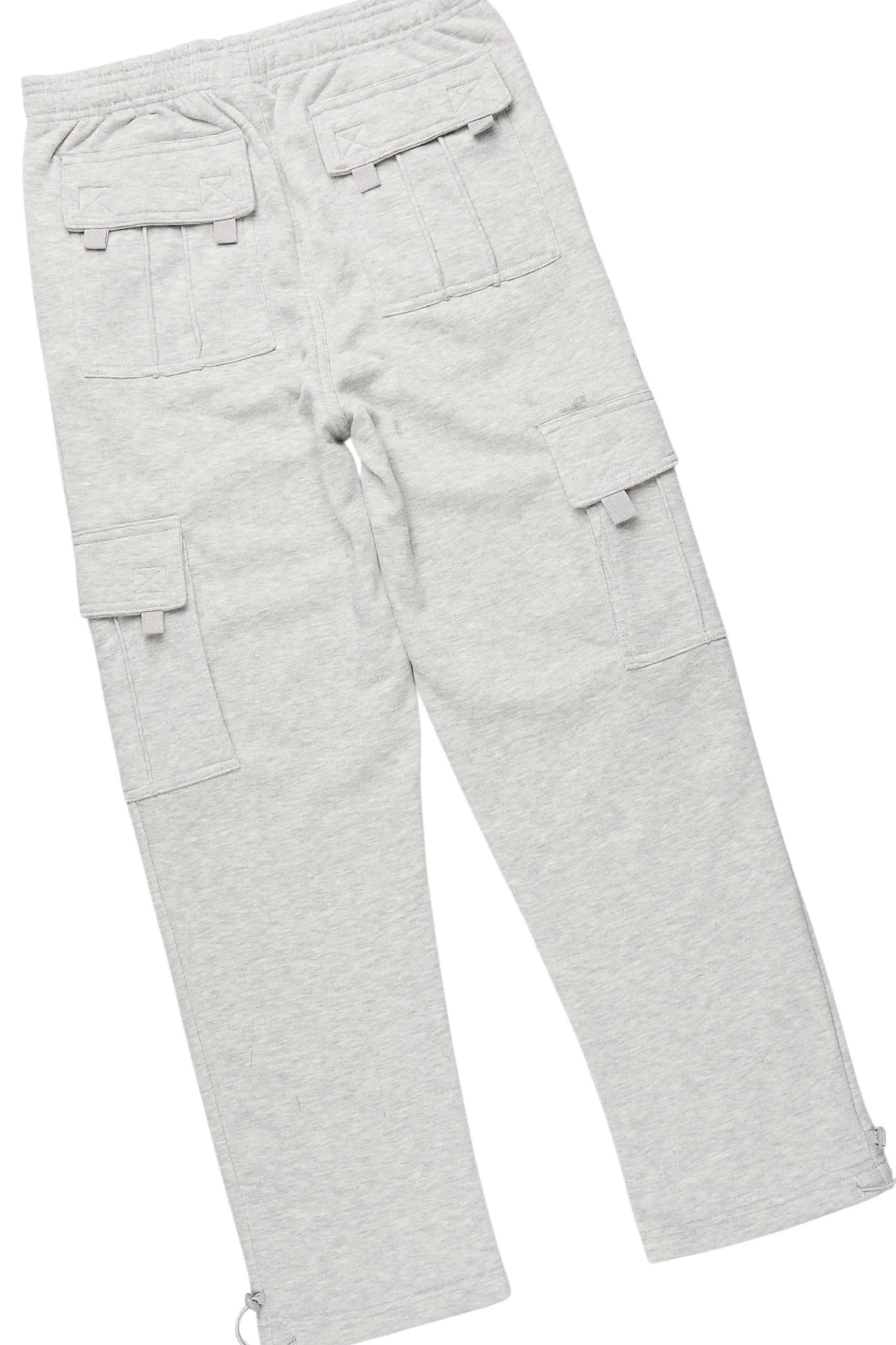 Raffer Heather Grey Hoodie/Cargo Sweat Pant Set Male Product Image