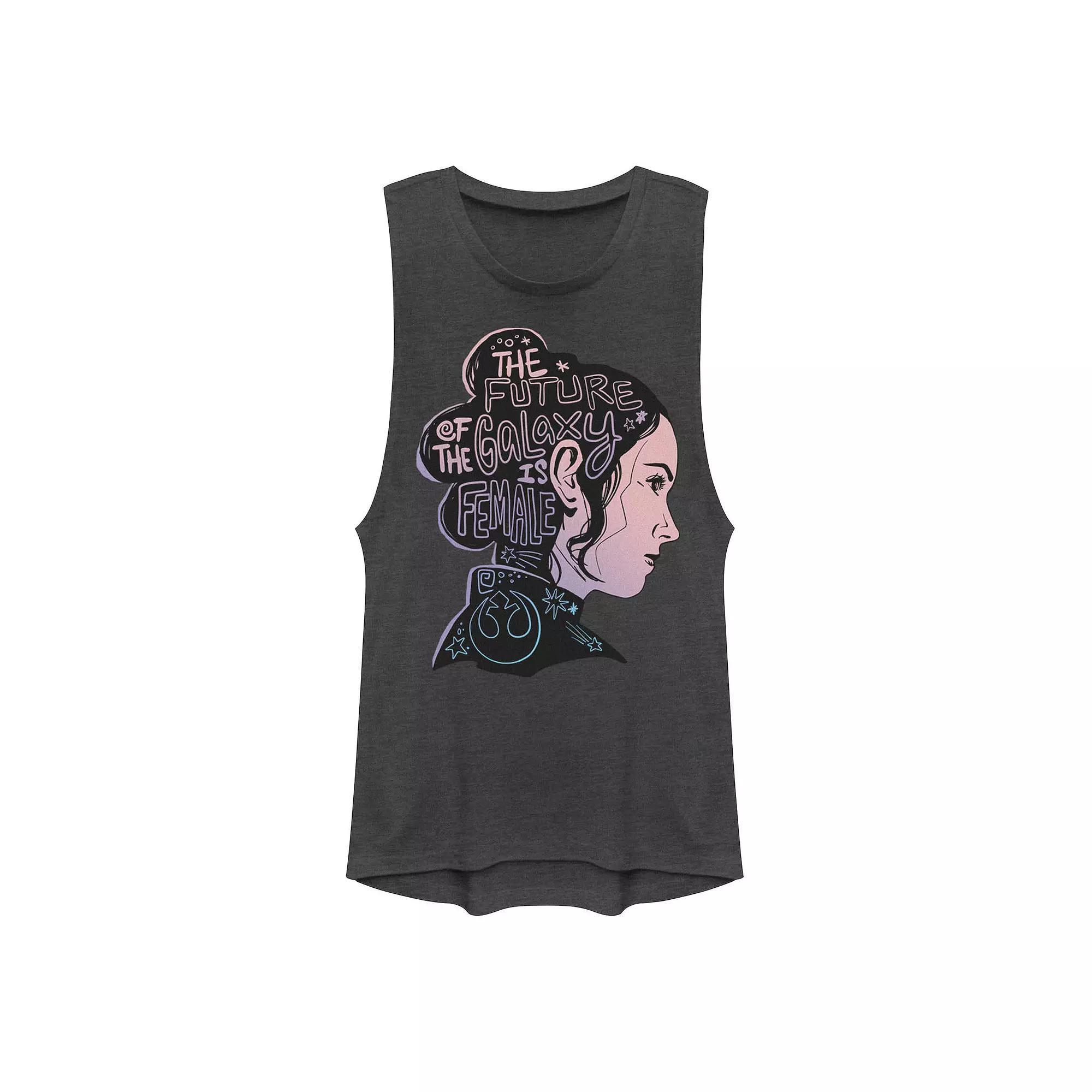 Juniors' Star Wars Rey "The Future Of The Galaxy Is Female" Muscle Tank Top, Girl's, Size: XL, Grey Product Image
