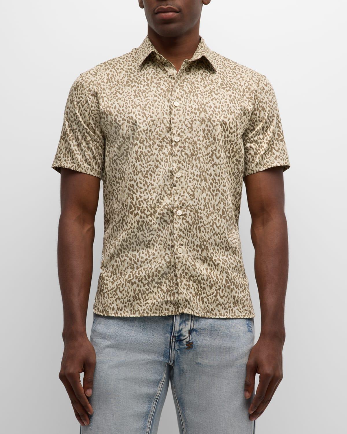 Men's Leopard-Print Sport Shirt  Product Image