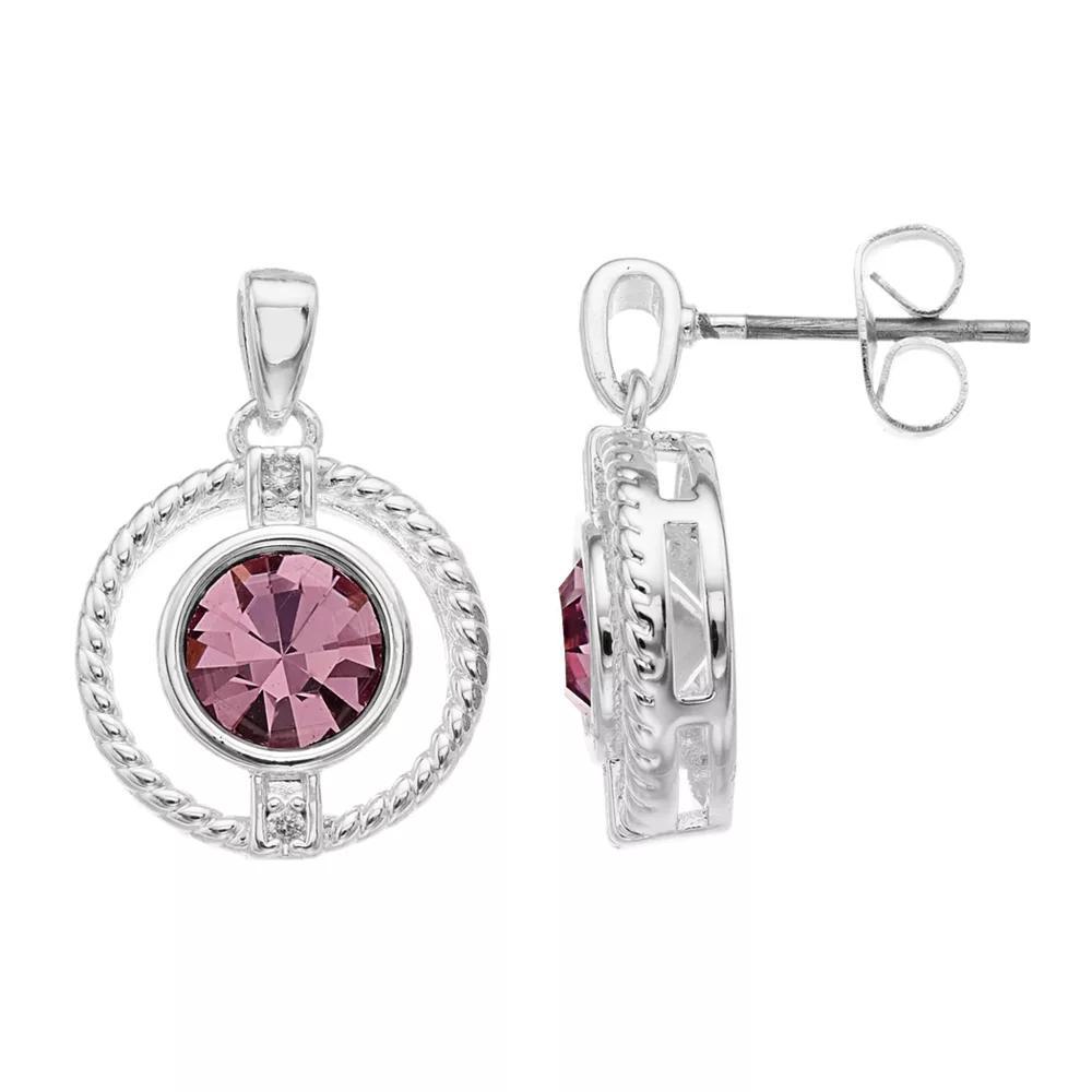 City Luxe Cubic Zirconia Simulated Birthstone Drop Earrings, Women's, Silver Tone June Product Image