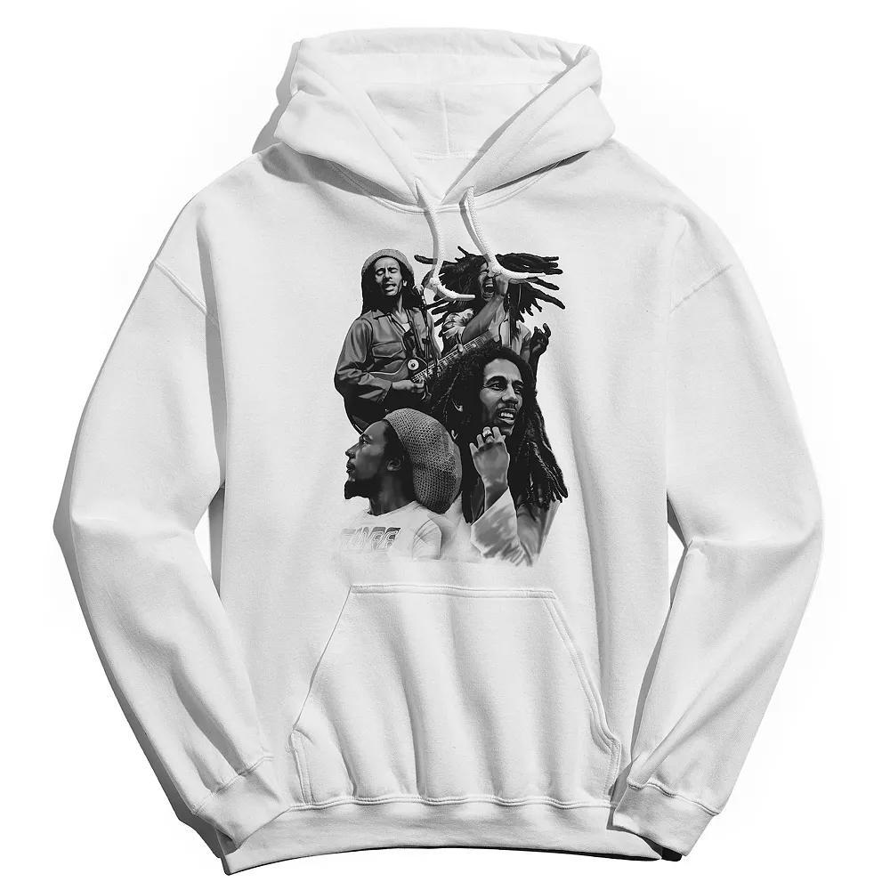 Men's Bob Marley Free Our Minds Hoodie, Size: XXL, White Product Image
