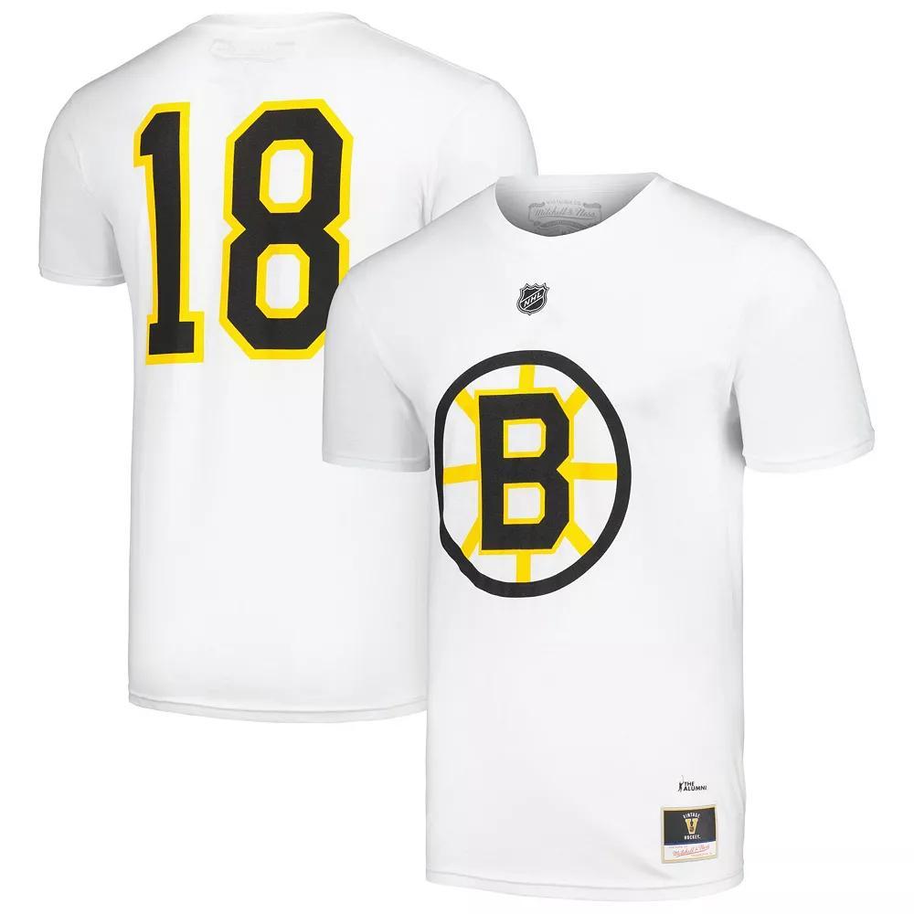 Men's Mitchell & Ness Willie O'Ree White Boston Bruins  Name & Number T-Shirt, Size: Medium Product Image