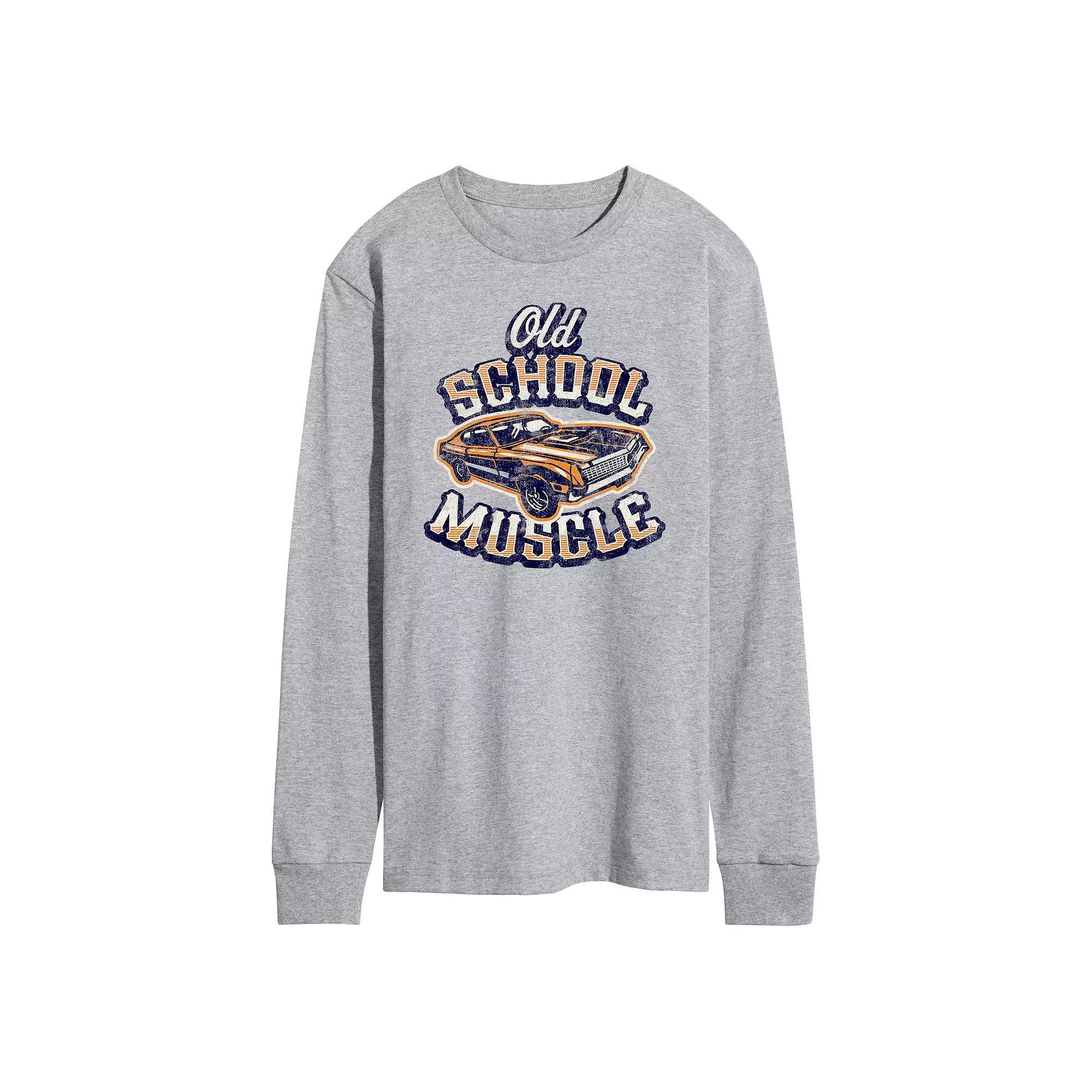 Mens Old School Muscle Long Sleeve Graphic Tee Product Image