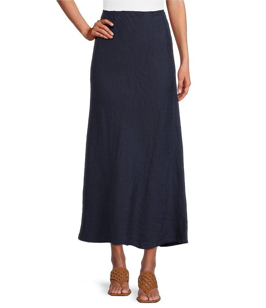 Bryn Walker Bias Light Linen A-Line Pull-On Long Skirt Product Image