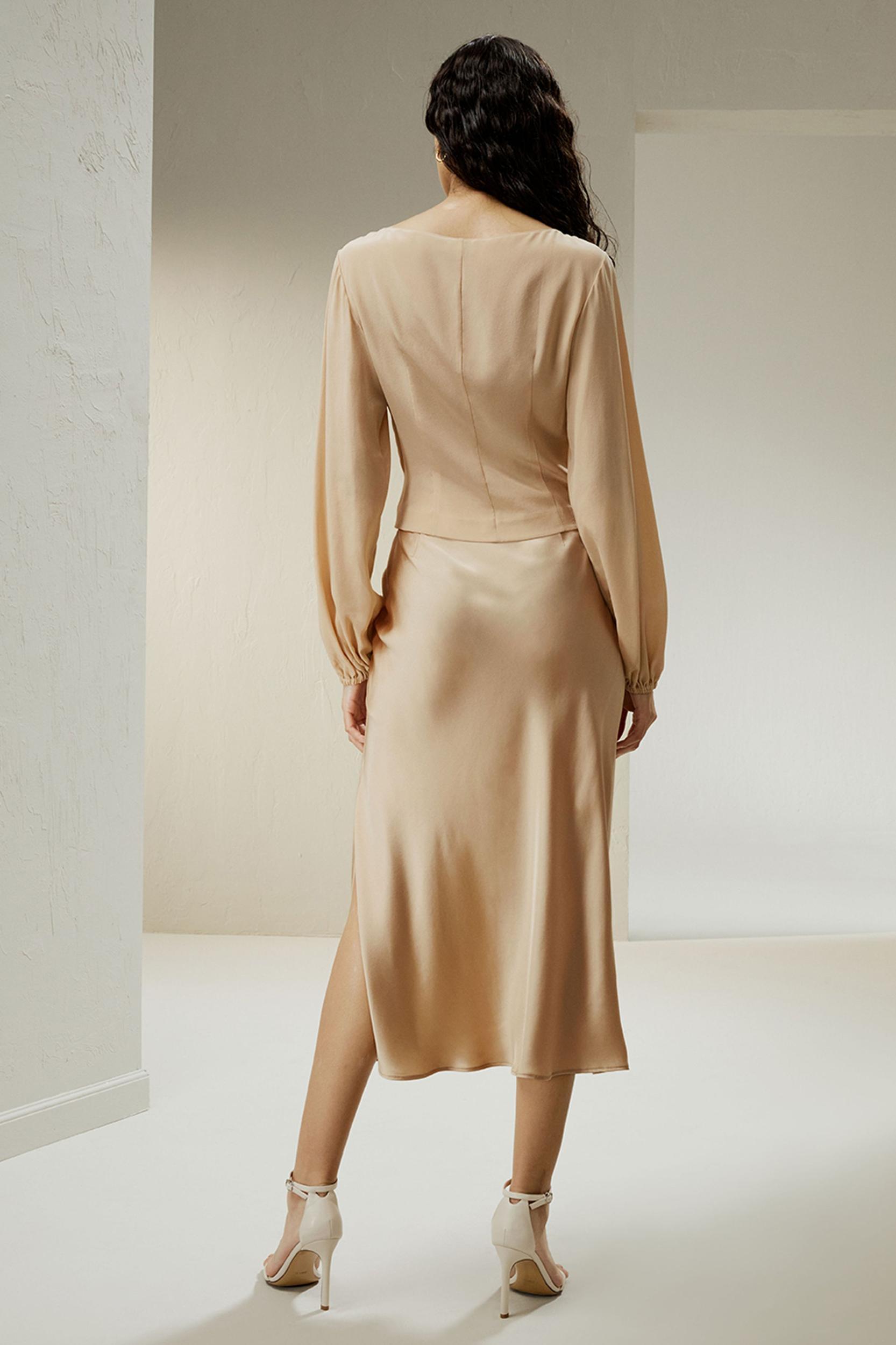 Minimalist Aesthetic Silk Poppy Skirt Product Image