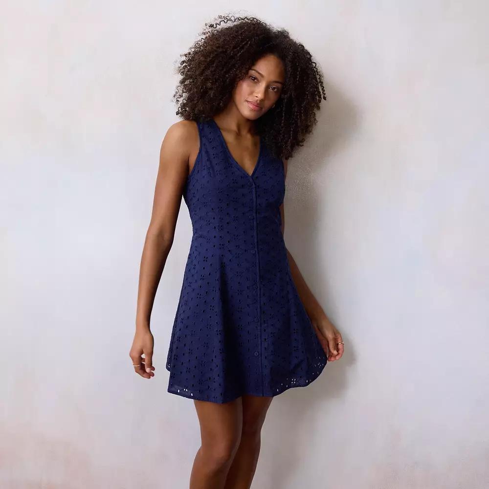 Women's LC Lauren Conrad Souvenir Mini Dress, Size: XXL, Seattle Blue Product Image