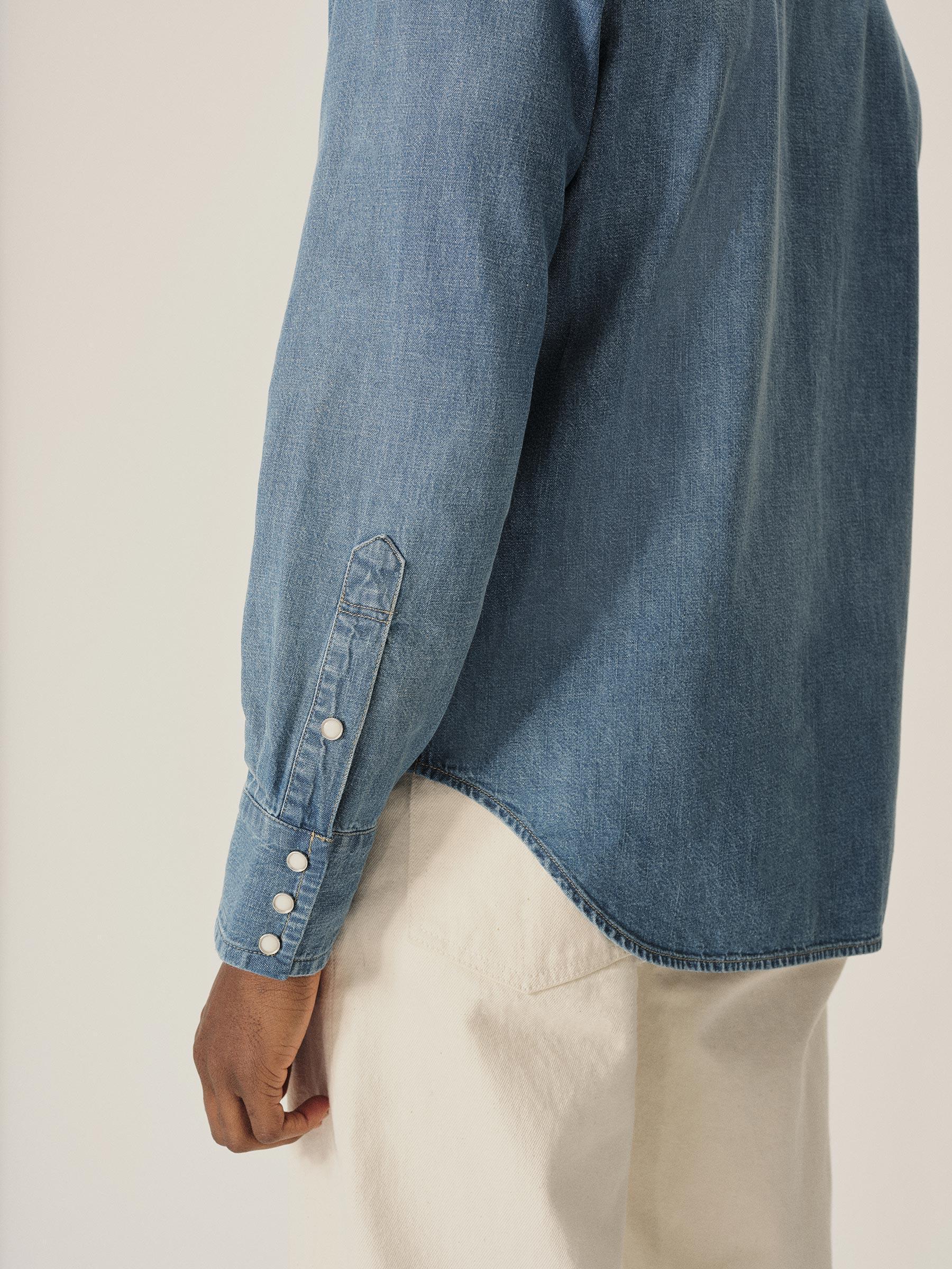 M048 Japanese Denim Lubbock Longhorn Shirt Product Image