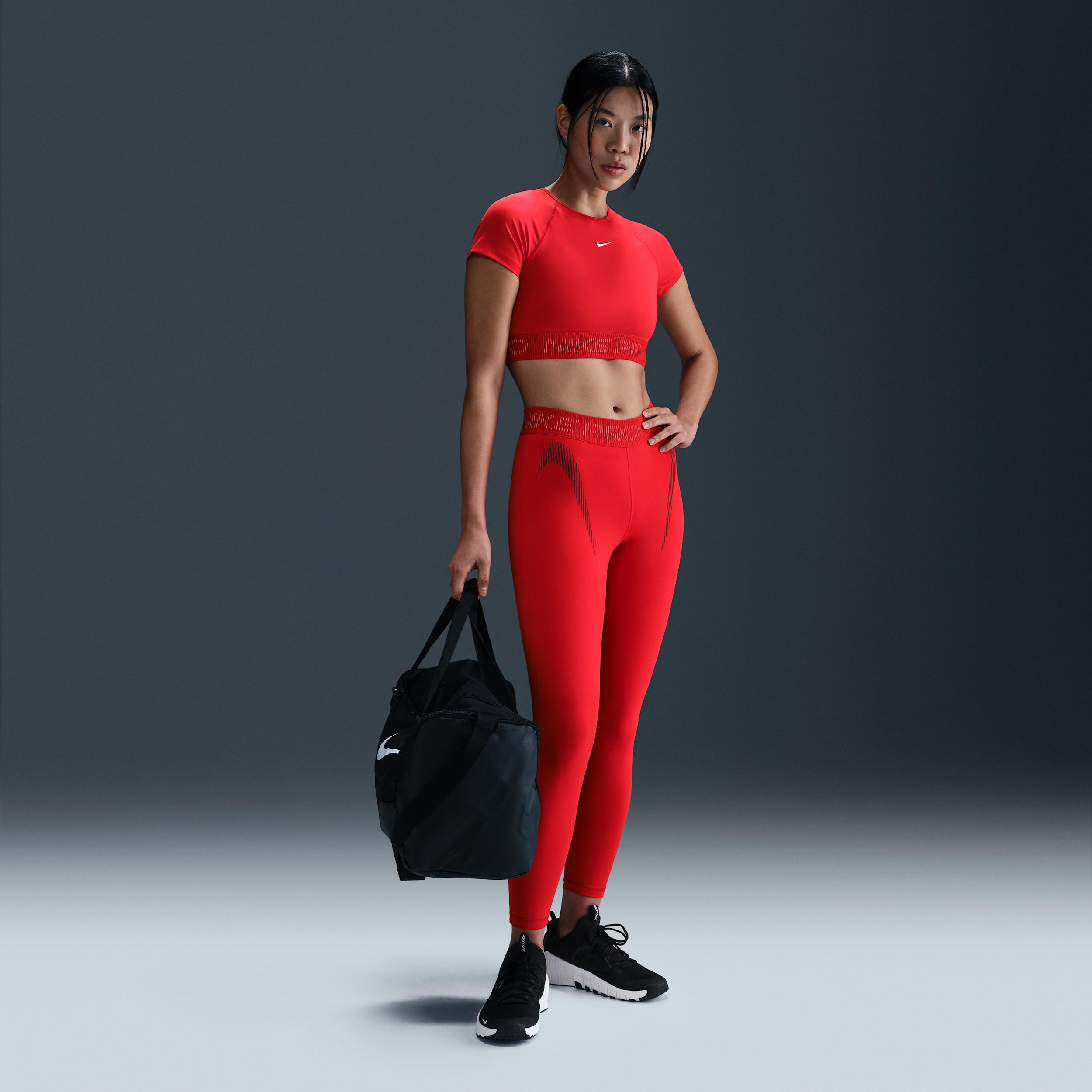 Nike Pro Women's Dri-FIT Short-Sleeve Cropped Graphic Top Product Image