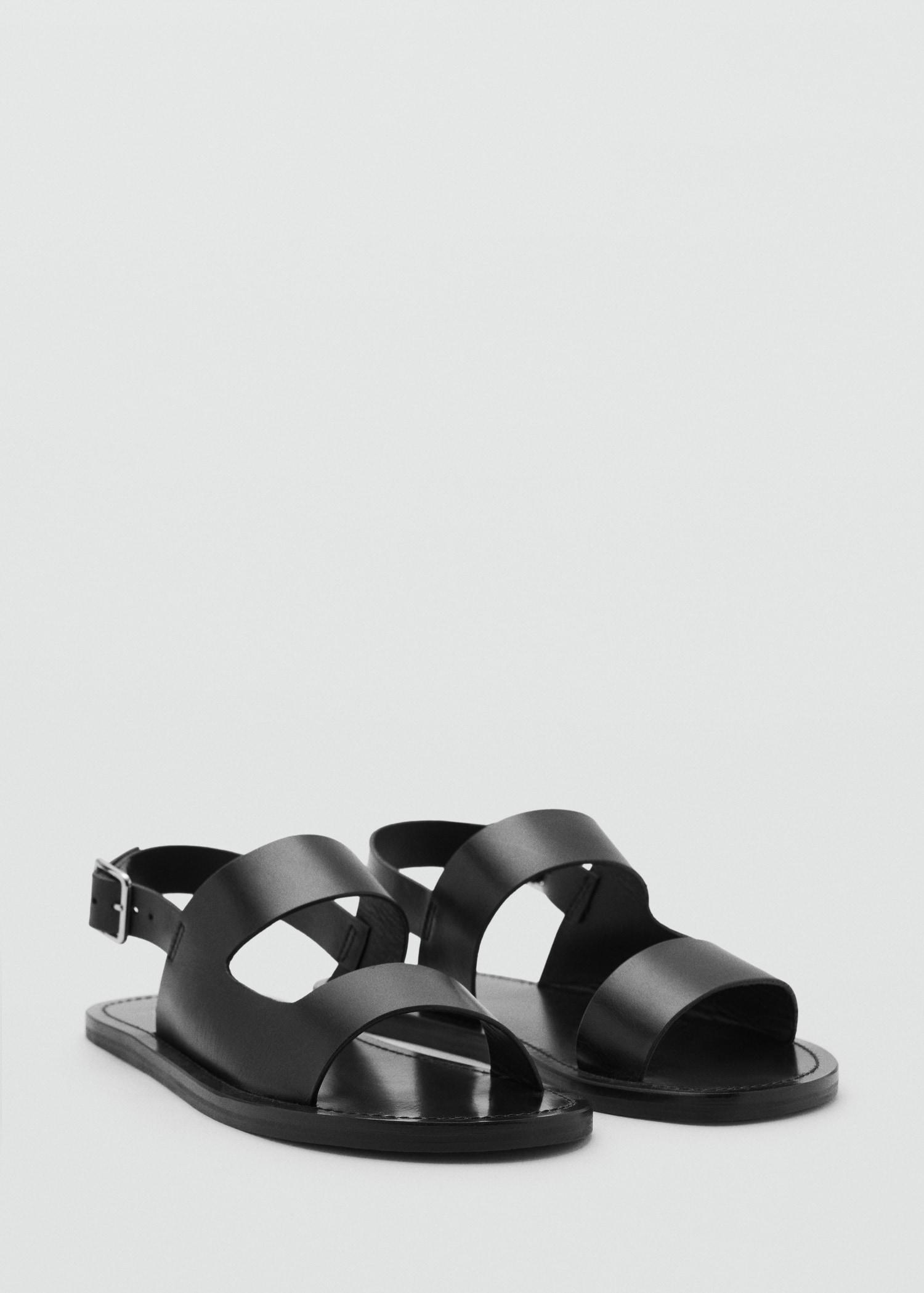 Leather sandals with straps - Men | MANGO USA Product Image