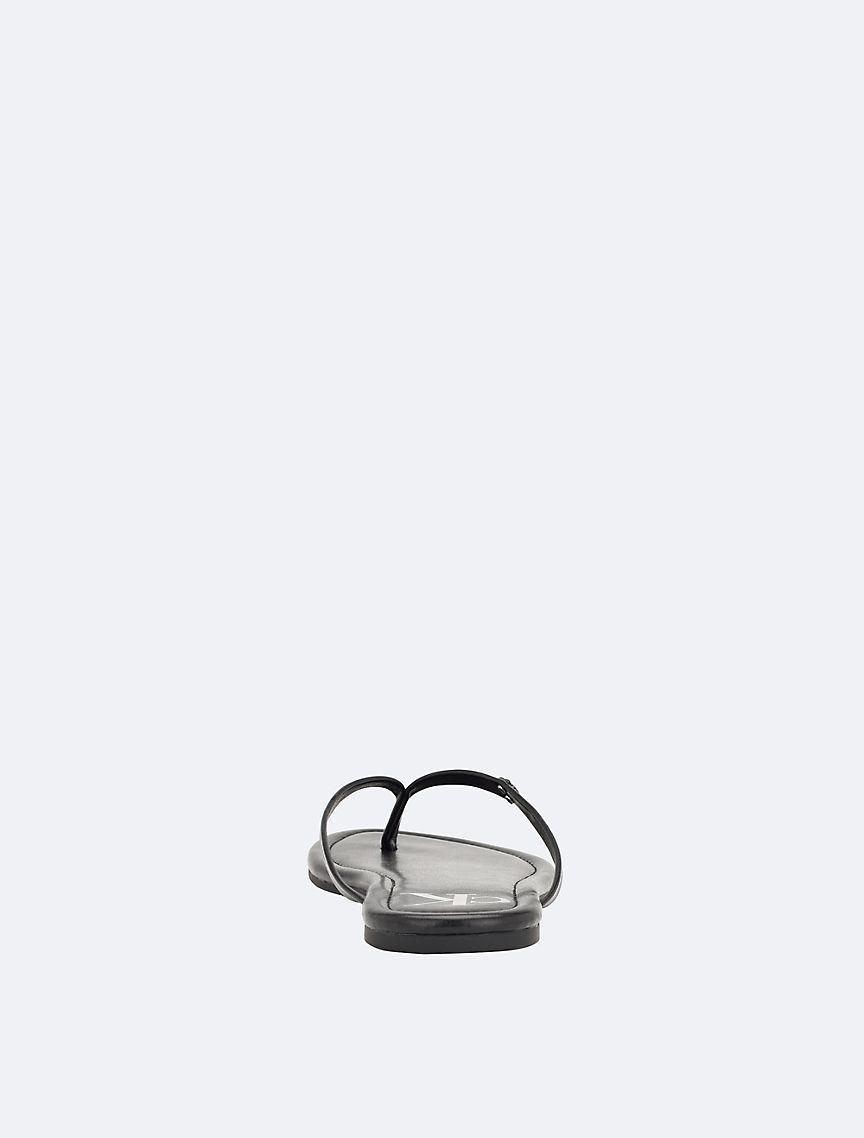 Calvin Klein Women's Women's Solid T-Strap Sandal - Black - 7 Product Image