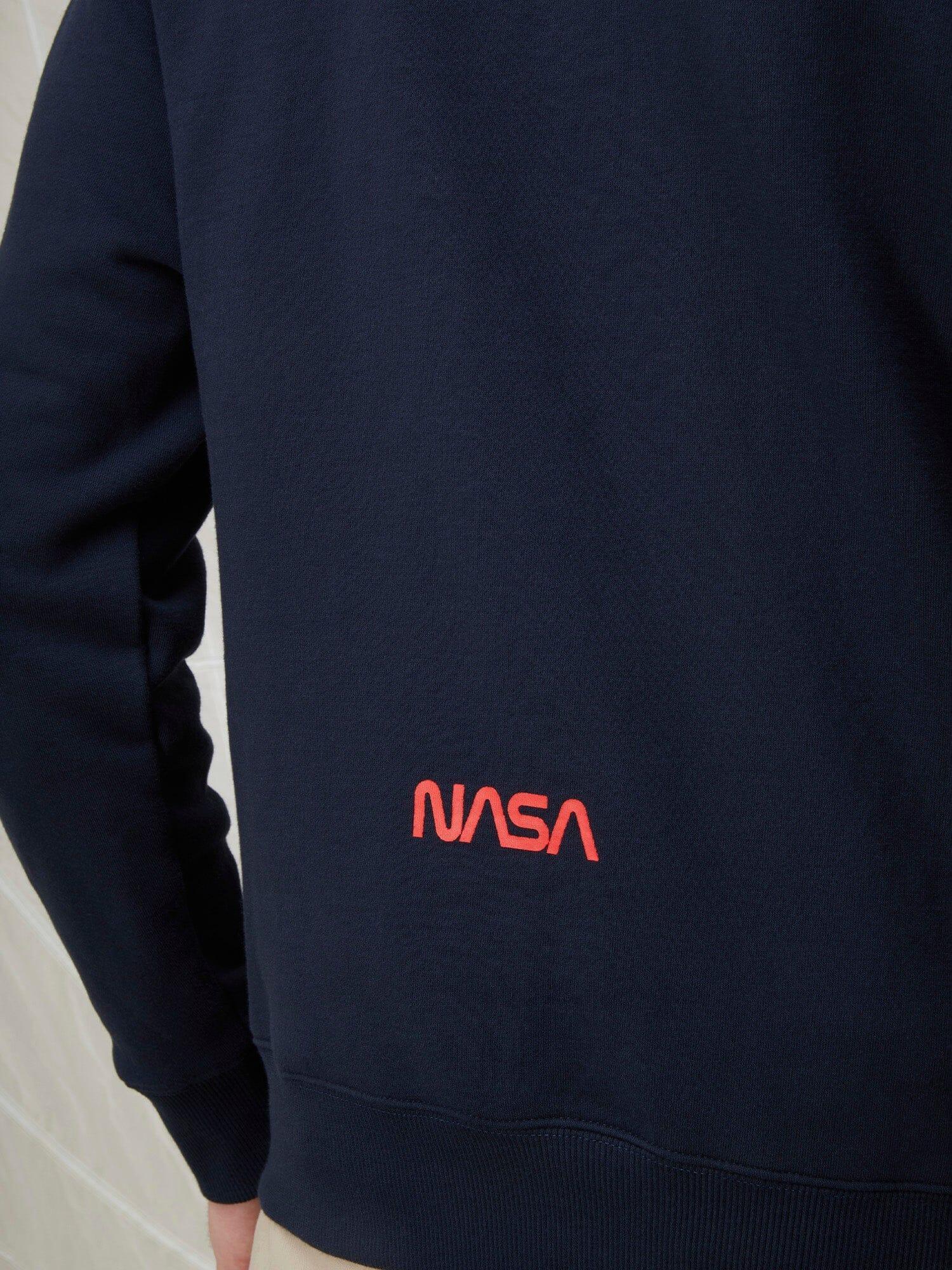 NASA WORM LOGO HOODIE (CHARCOAL) Male Product Image
