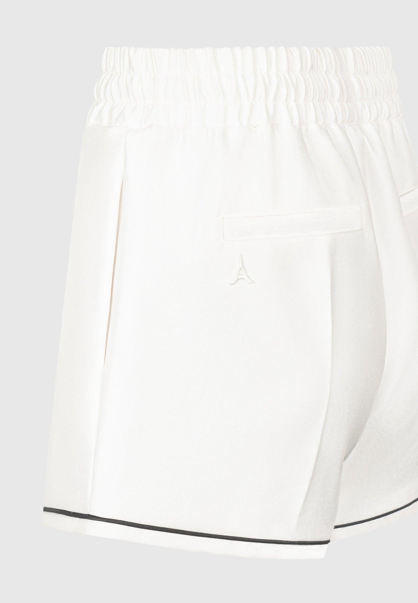 Satin Shorts with Piping - Cream Female Product Image