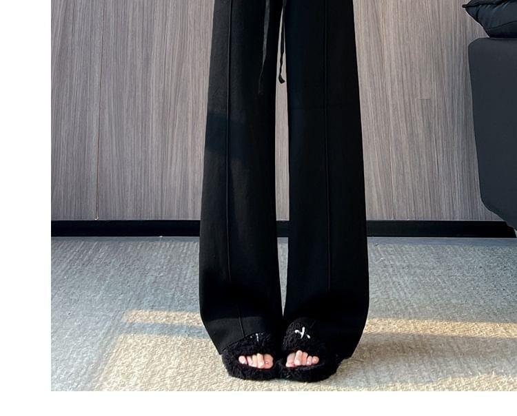 High Rise Rhinestone Knit Wide Leg Pants Product Image