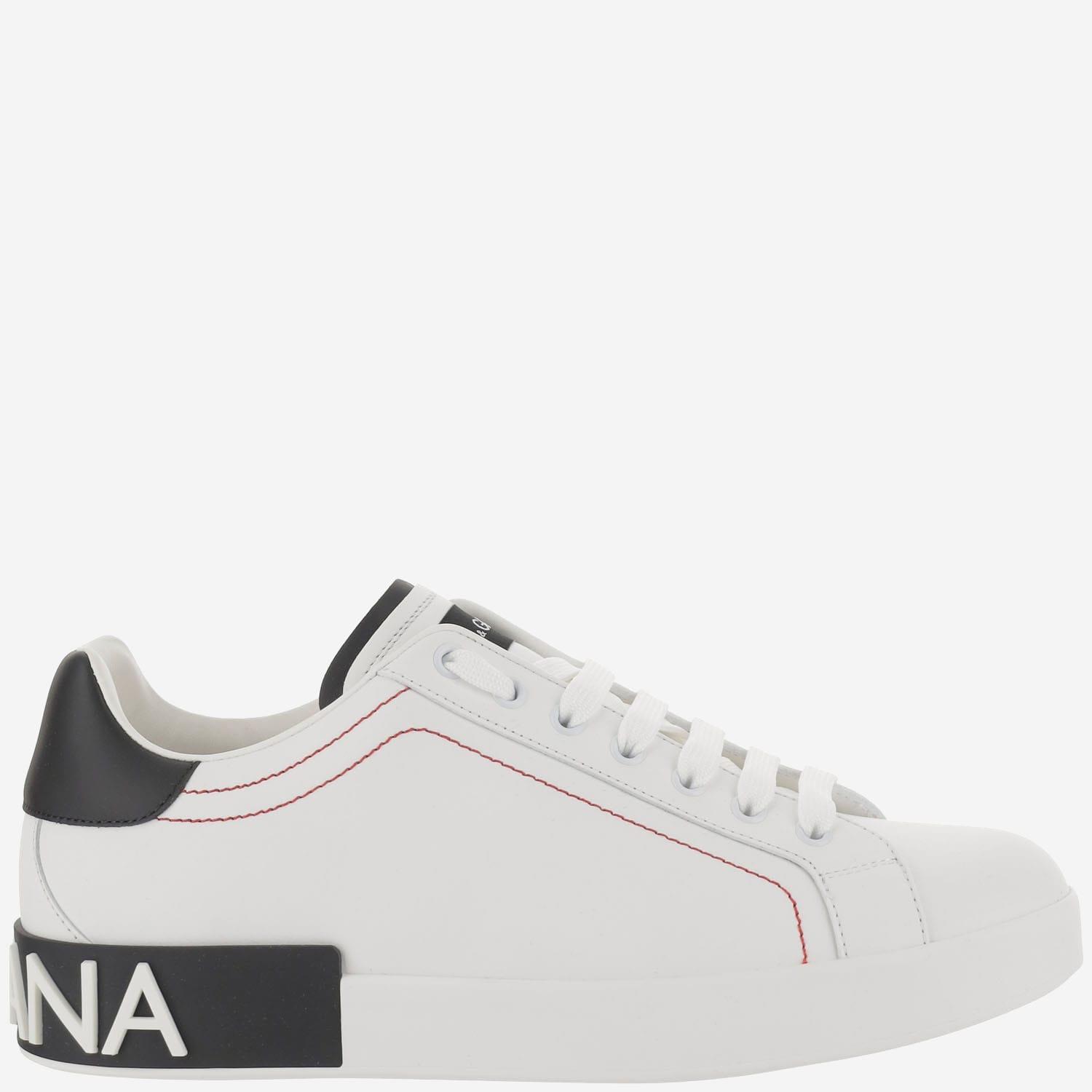 DOLCE & GABBANA Portofino Sneakers In Leather In Nero Product Image