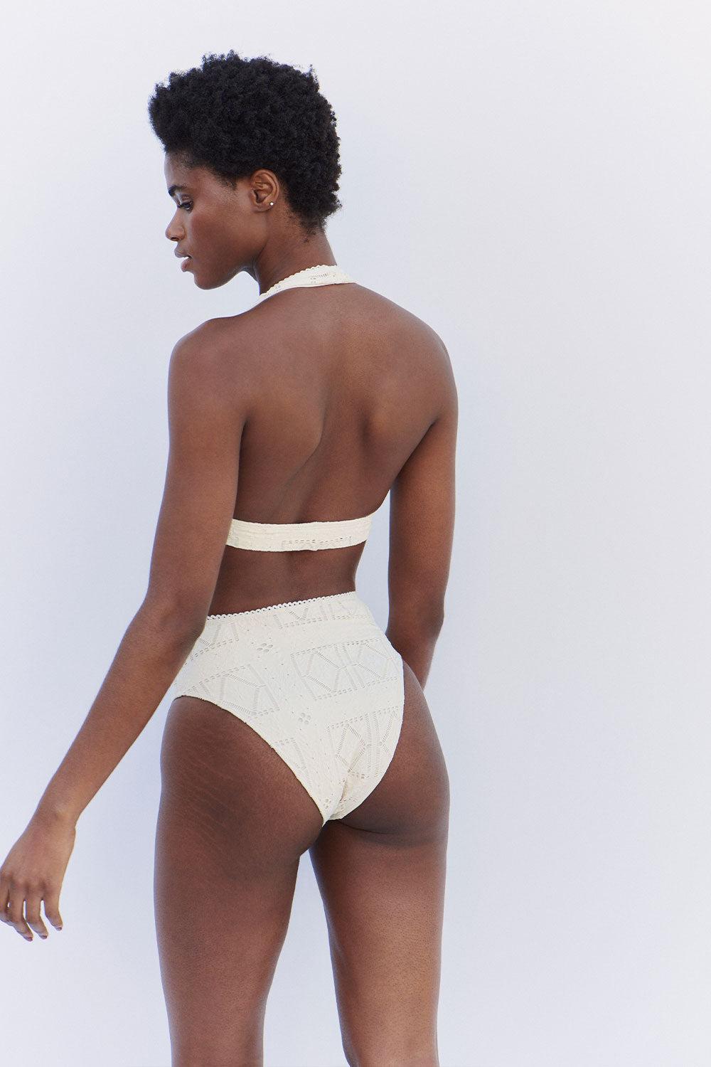 Jenna High Waist Bikini Bottom - Angel Dust Product Image