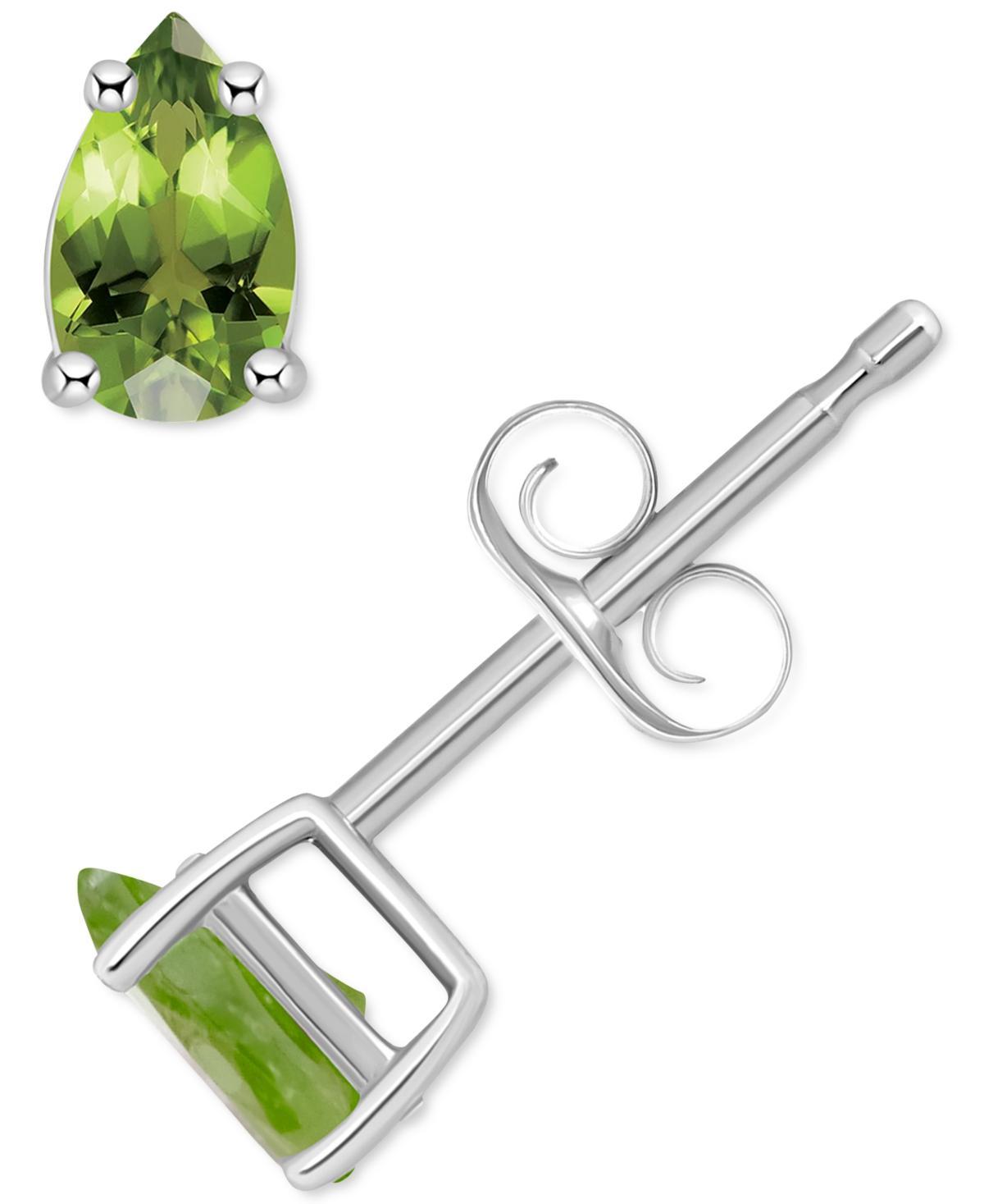 14k Gold Pear Shape Birthstone Stud Earrings, Women's, White Opal Oct Product Image
