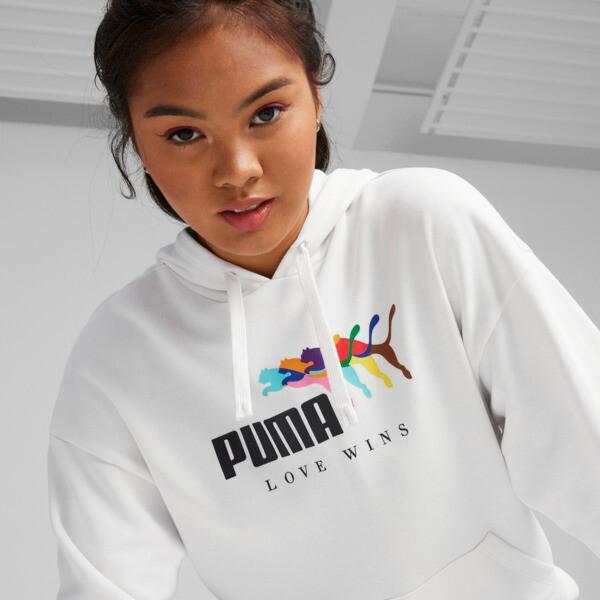 PUMA ESS+ LOVE WINS Women's Hoodie Product Image