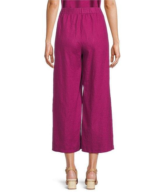 Eileen Fisher Petite Organic Linen Elastic Waist Wide Leg Pants Product Image