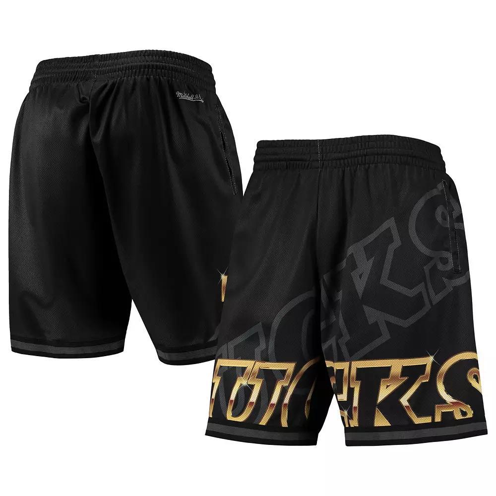 Men's Mitchell & Ness Black Milwaukee Bucks Big Face 4.0 Fashion Shorts, Size: XL Product Image