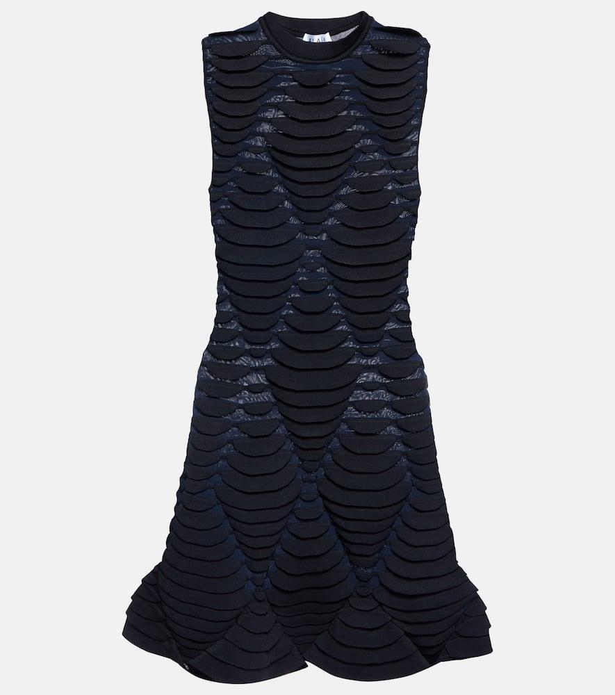 ALAÏA 3-d Python Diamond Motif Dress In Black Product Image