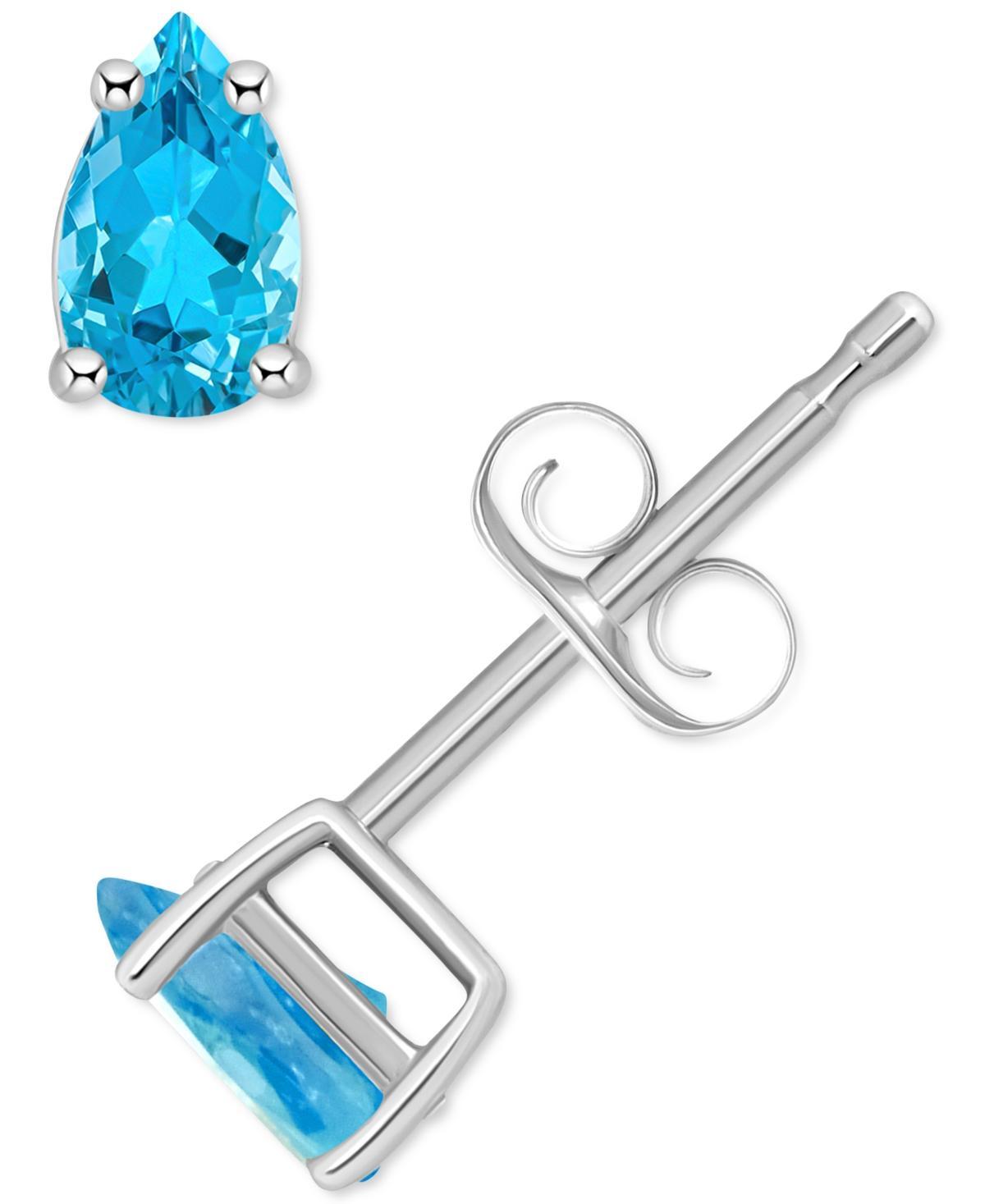 14k Gold Pear Shape Birthstone Stud Earrings, Women's, White Opal Oct Product Image