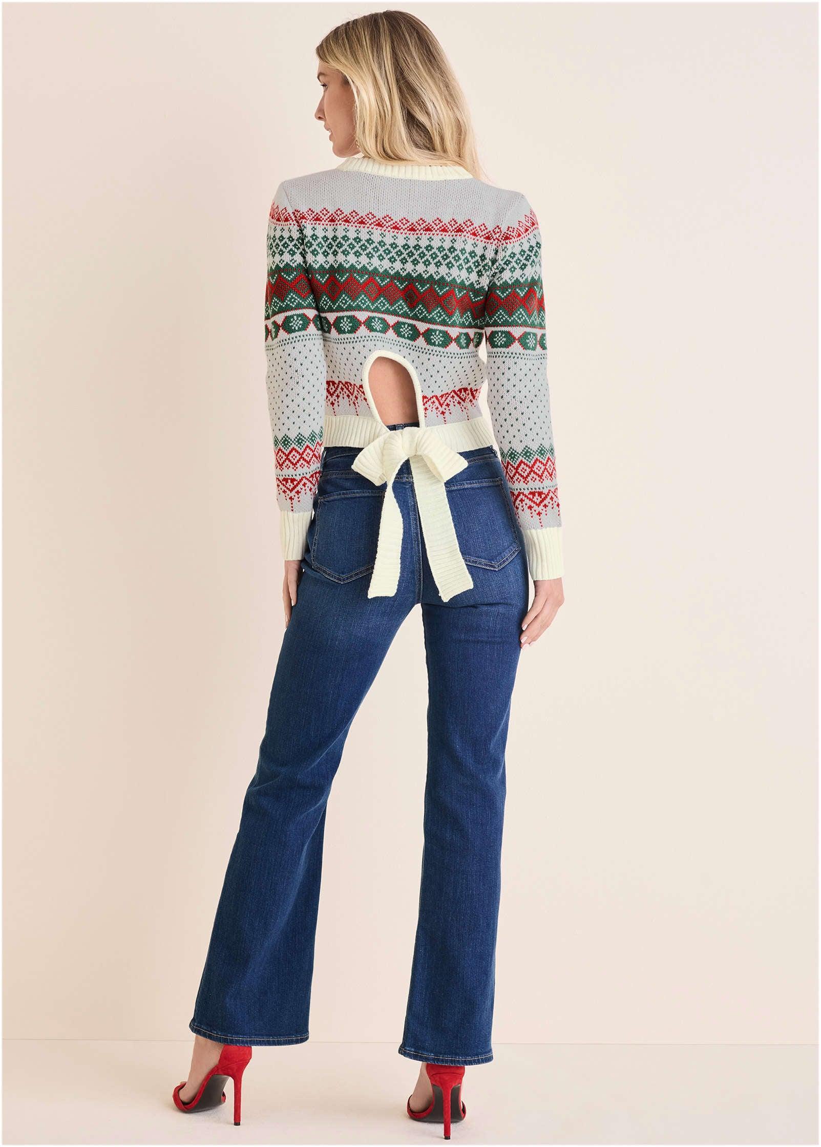 Fair Isle Sweater - Red & Green Multi Product Image
