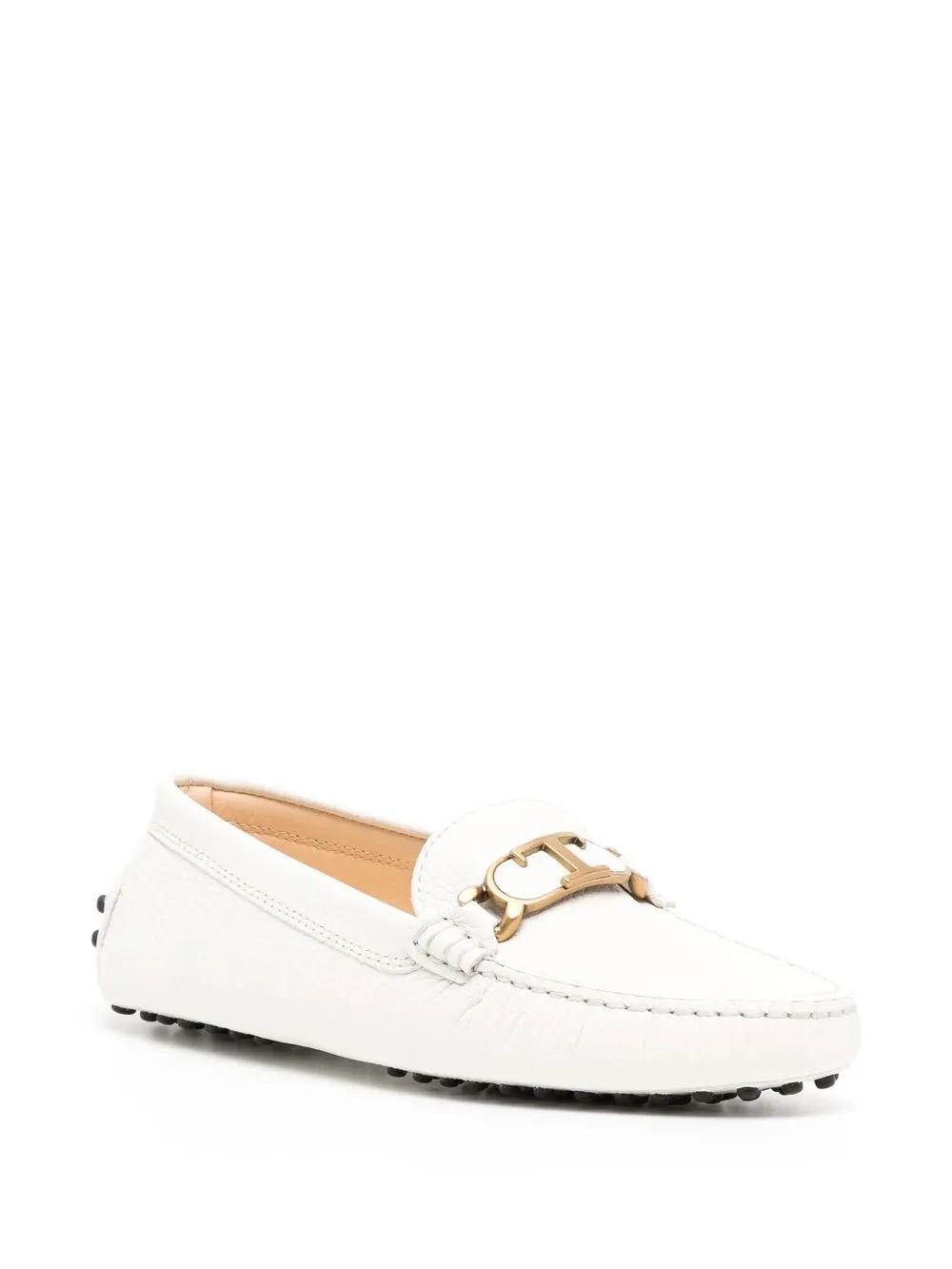 TOD'S Leather Logo-plaque Loafers In Pink Product Image