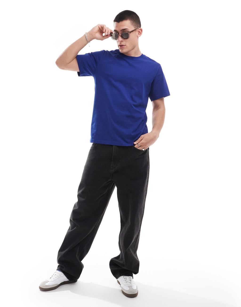 Weekday standard fit t-shirt in blue Product Image
