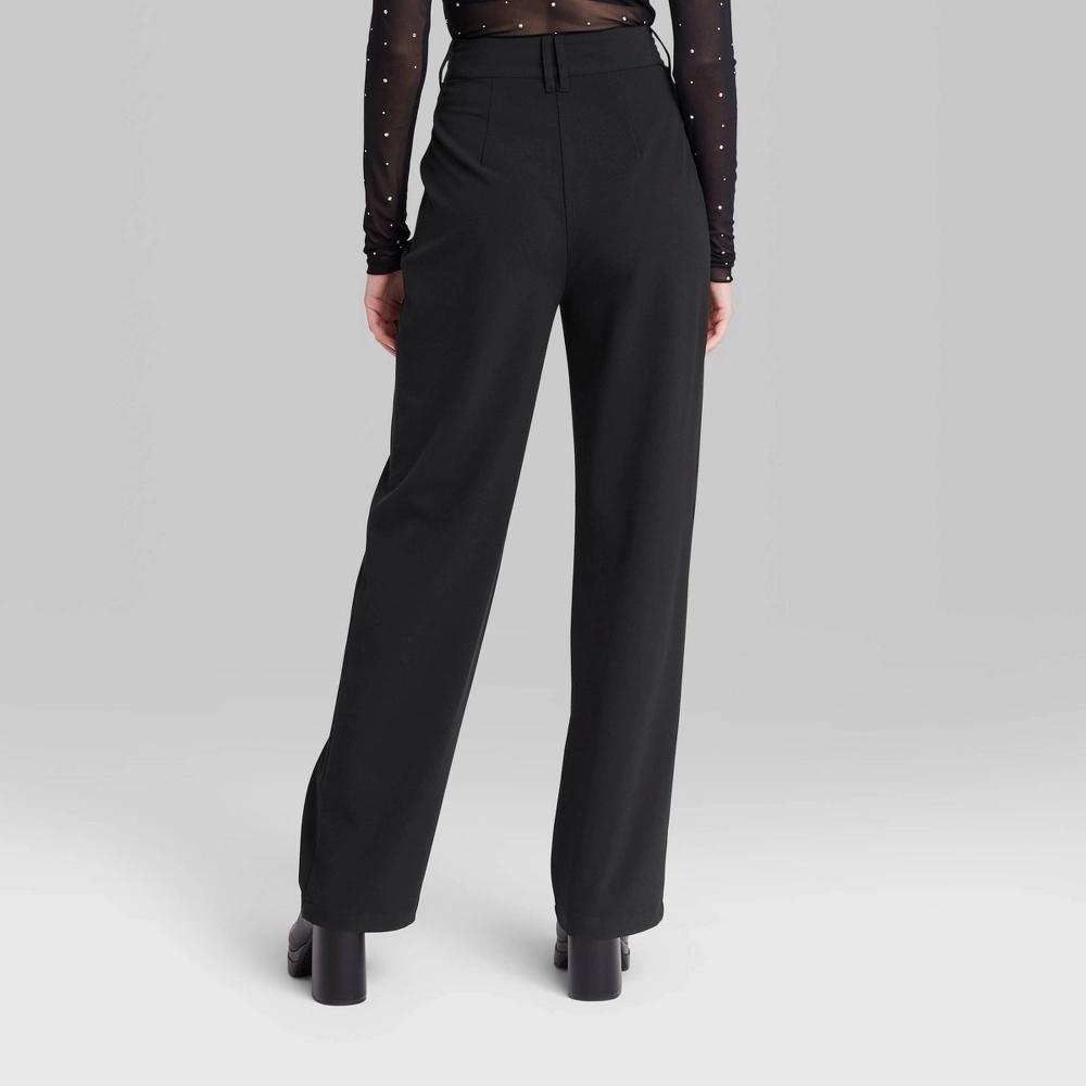 Women's High-Rise Wide Leg Trousers - Wild Fable™ Black 0 Product Image