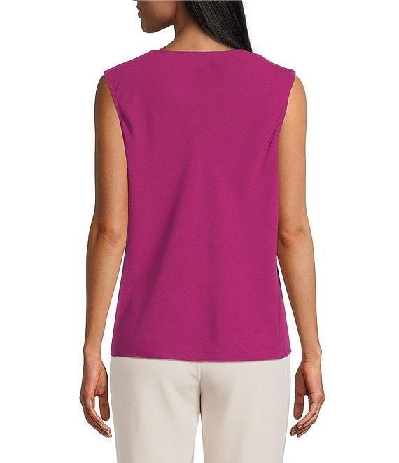 Kasper Solid Crepe Cowl Neck Sleeveless Drape Top Product Image