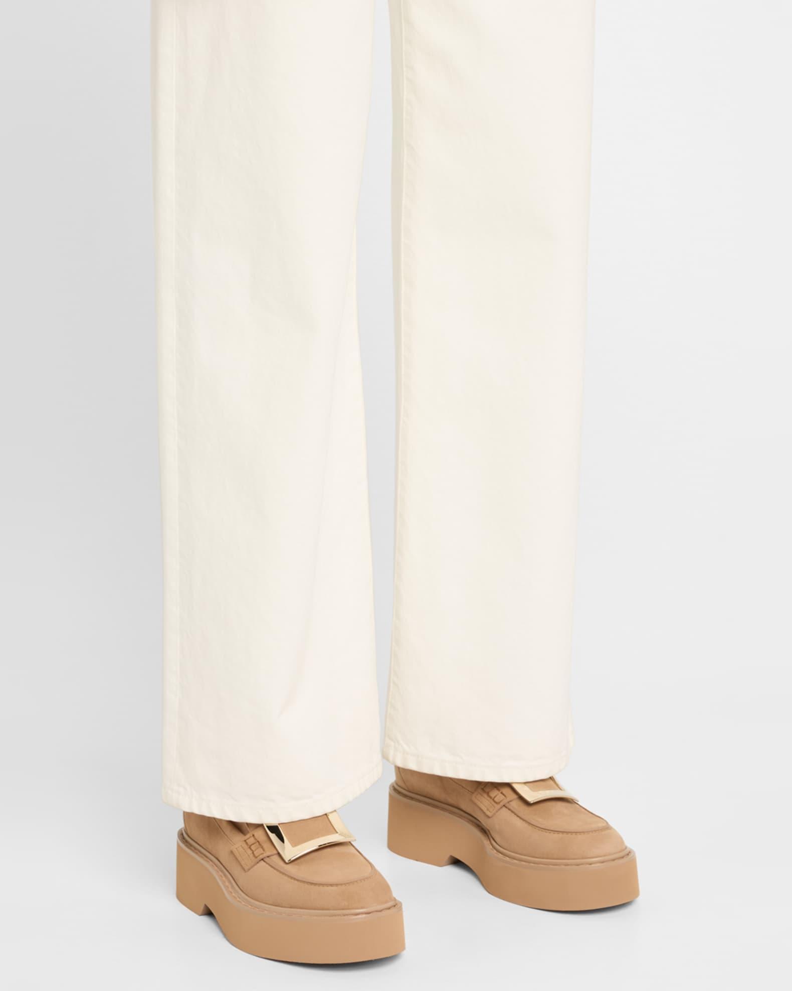 Viv Rangers Suede Metal-Buckle Loafers Product Image