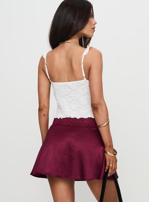 For Me Mini Skirt Burgundy Product Image