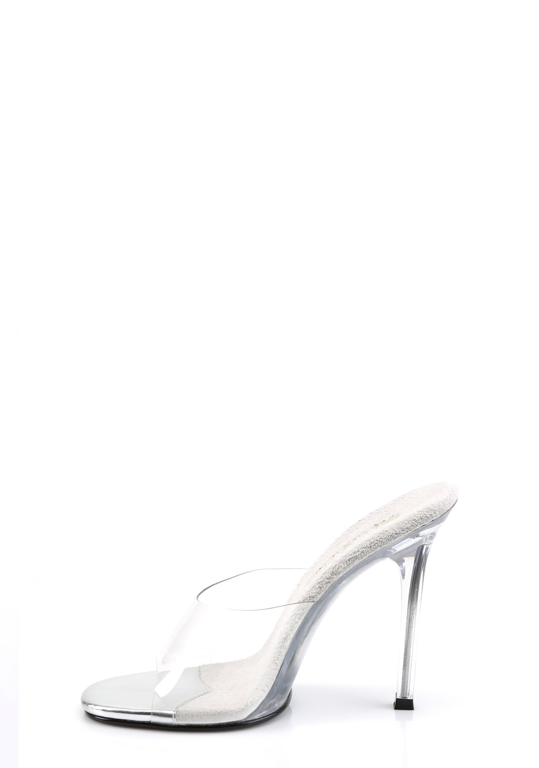 Fabulicious Gala-01 Clear Slides - Silver Product Image