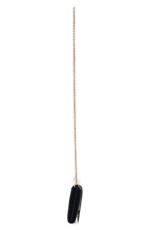 CHLOÉ Iconic Flap Wallet On Chain In Shiny Calfskin In Black Product Image