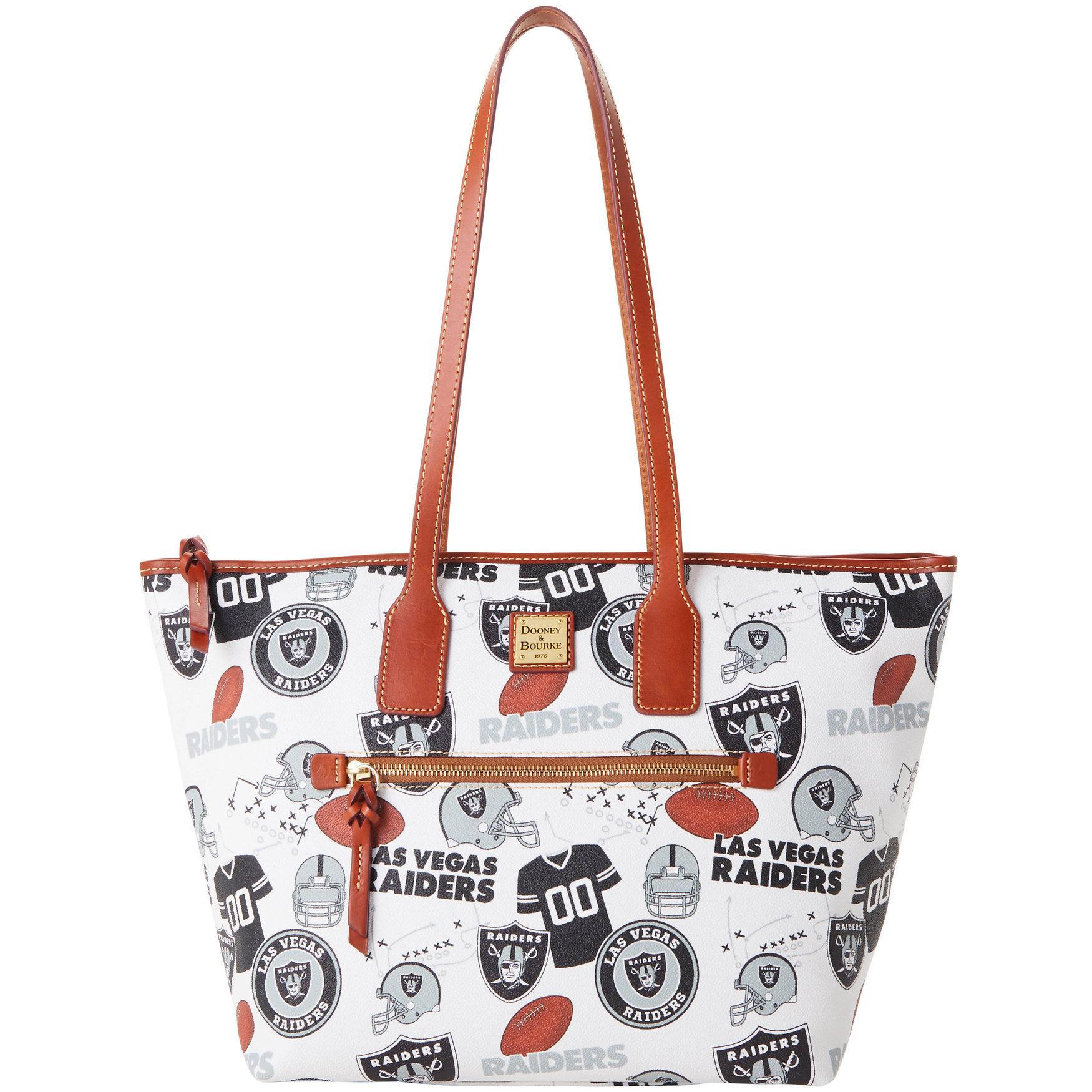 Dooney & Bourke Womens NFL Raiders Coated Cotton Tote Shopping Bag in White Multi Product Image