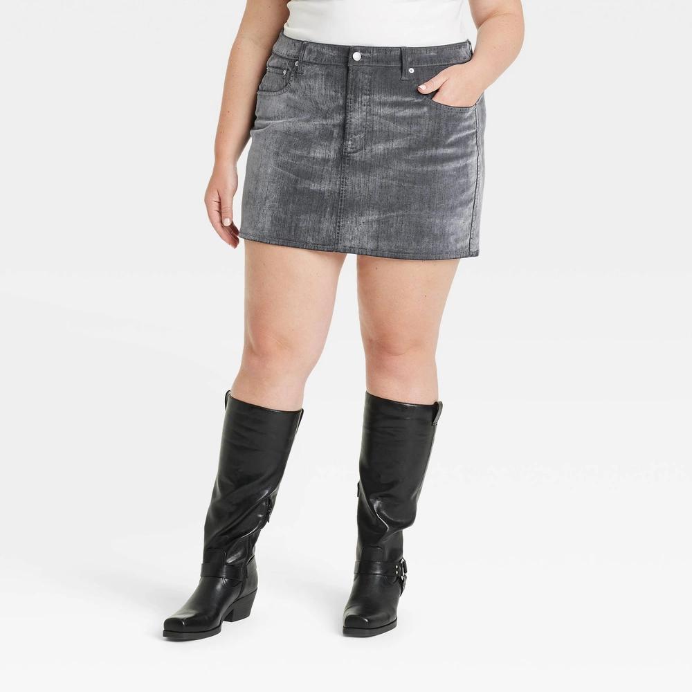 Womens Holiday Flocked Micro Mini Skirt - Universal Thread Gray Product Image