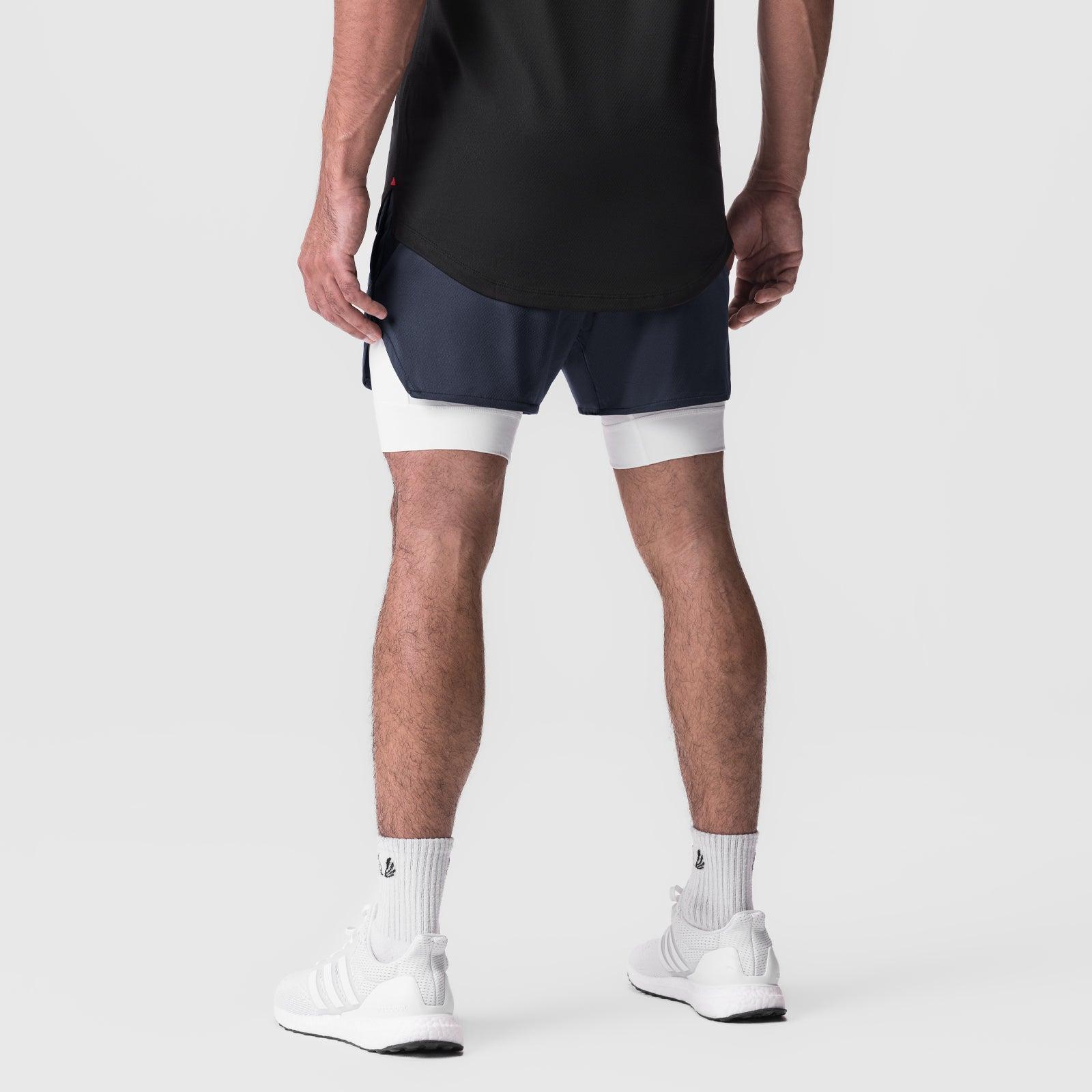 0828. AeroSilver® 5" Liner Short - Navy "Wings"/White Product Image