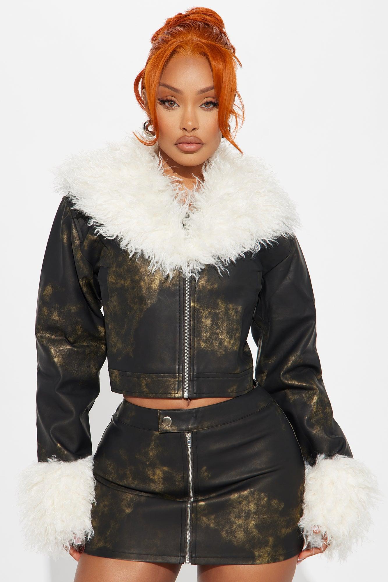 My Vengeance Washed Faux Leather Jacket - Black/combo Product Image