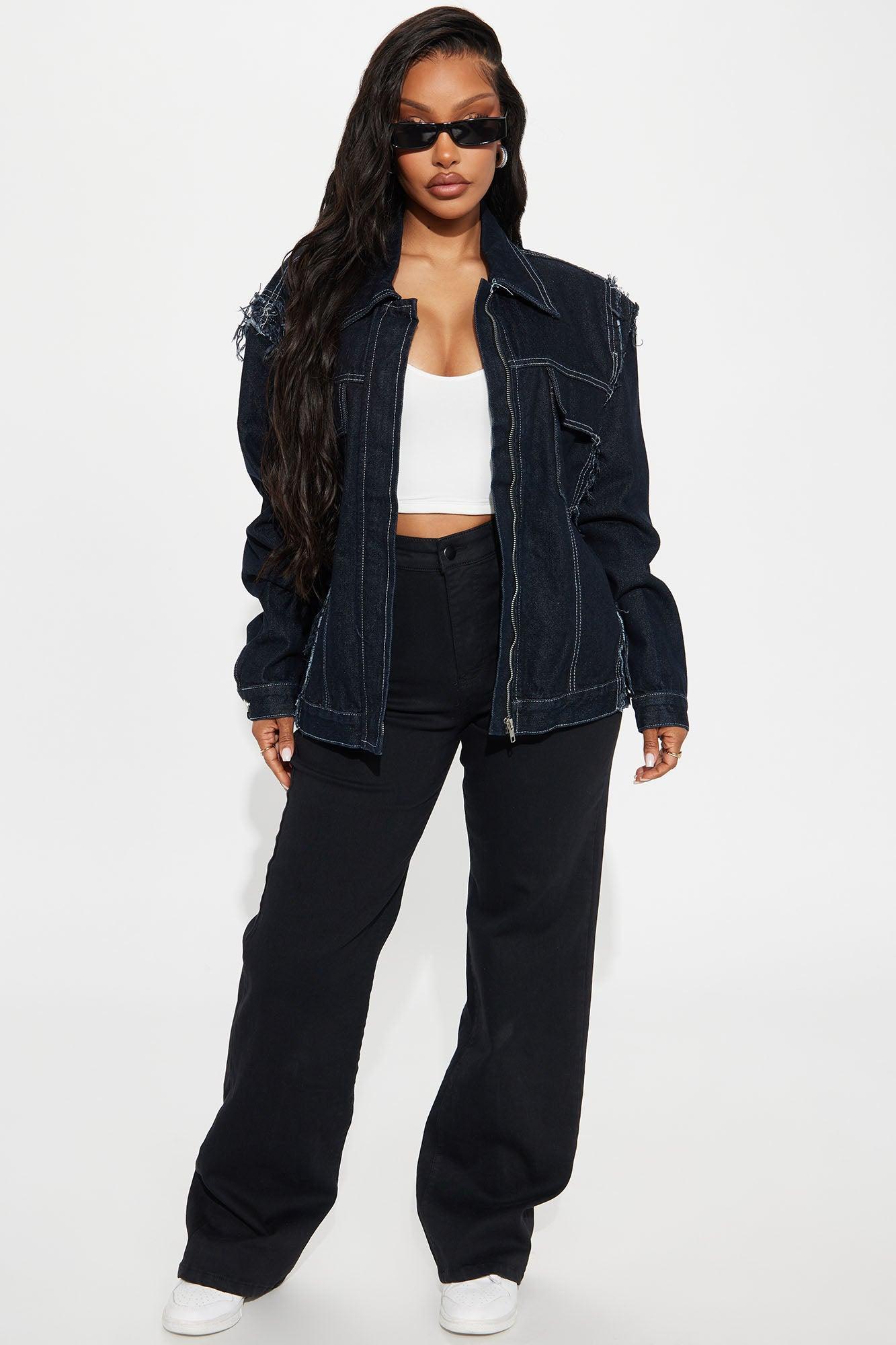 Joanne Boxy Denim Jacket - Rinse Blue Wash Product Image