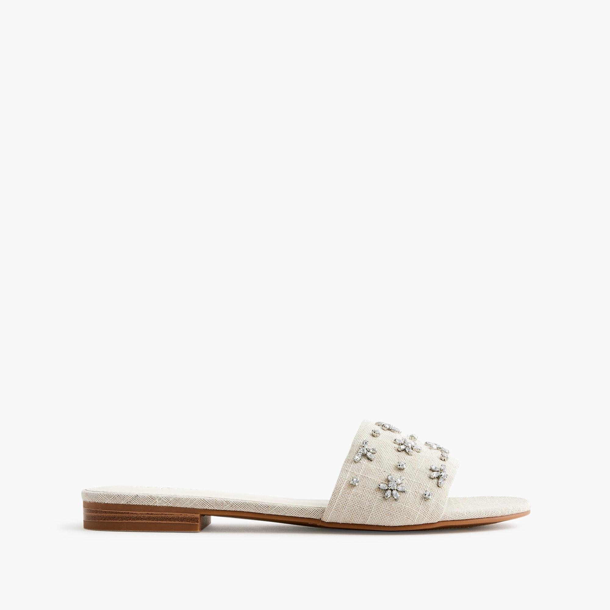 Embellished canvas slide sandals Product Image