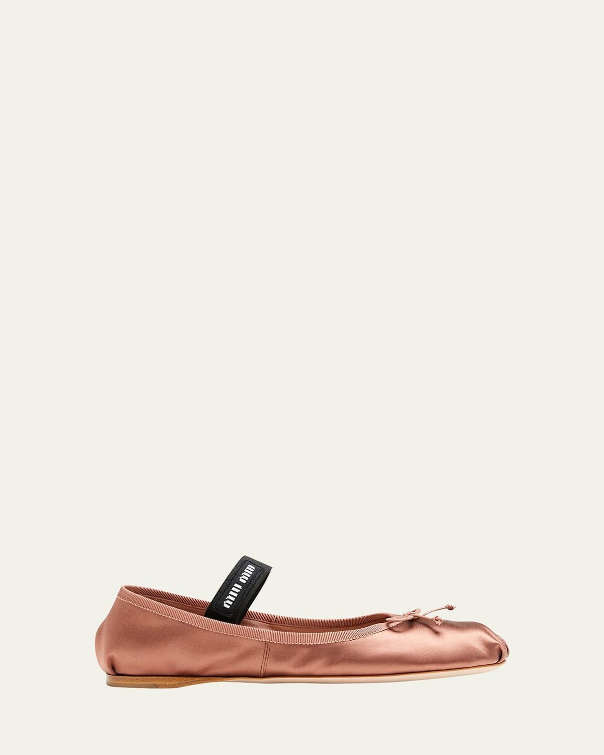 Satin Bow Ballerina Flats Product Image