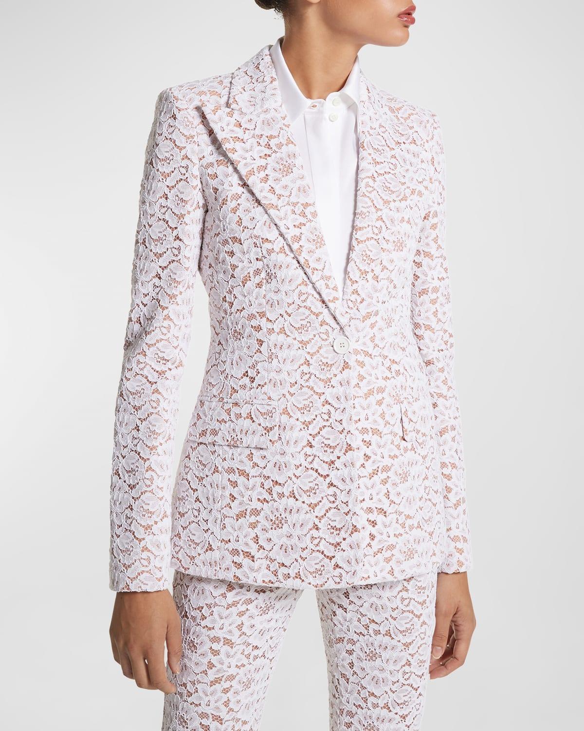 Womens Georgina Single-Breasted Lace Blazer Product Image